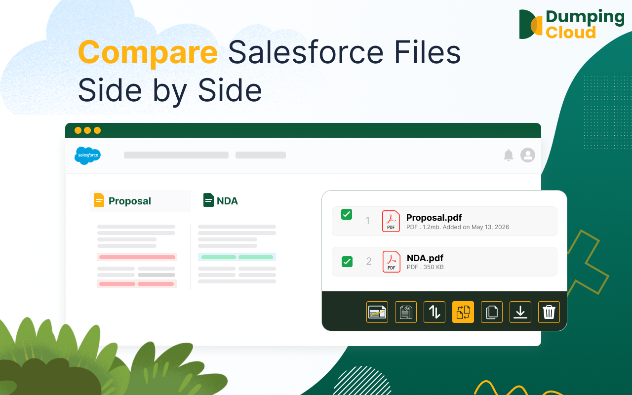 How to mass compare salesforce files (Side by Side) in few clicks?