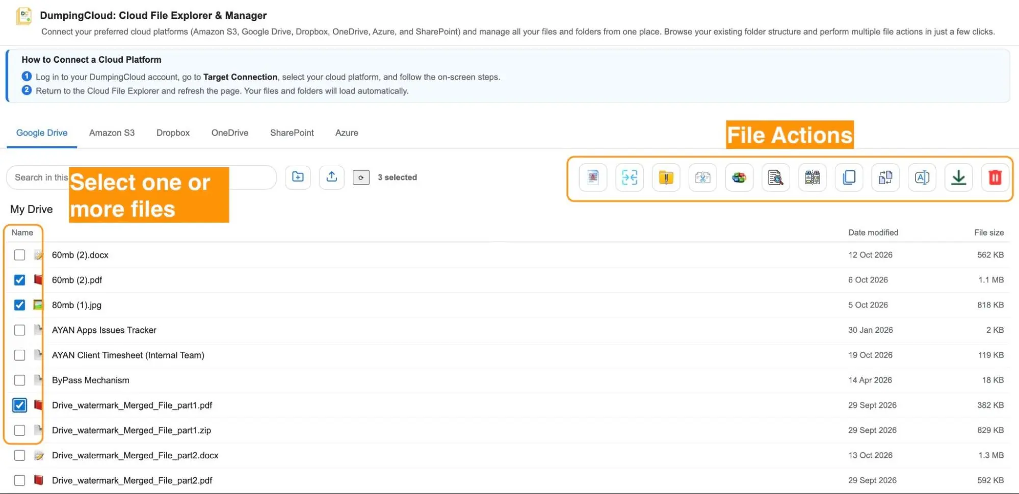 How to Manage Google Drive Files in Bulk Without Downloading Them 9 Selecting multiple Google Drive files to manage in bulk
