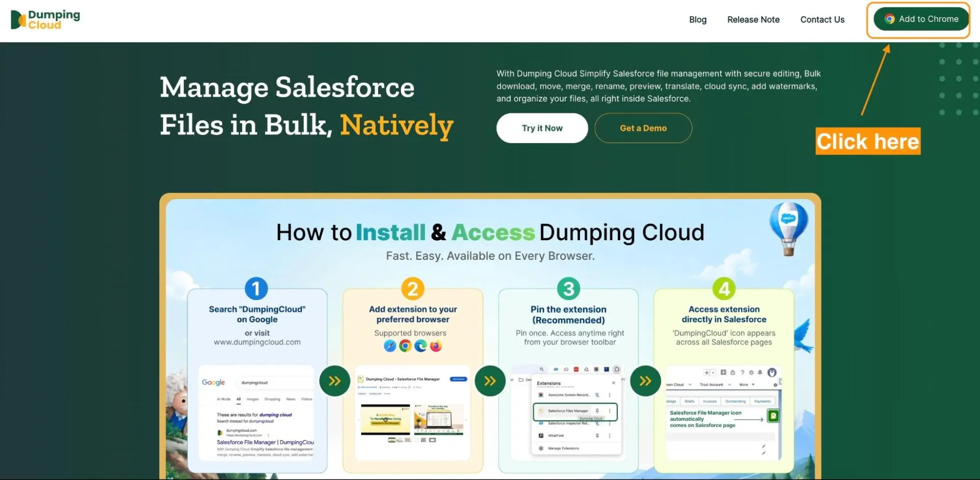 How to Manage Google Drive Files in Bulk Without Downloading Them 2 DumpingCloud extension listing with the Add to browser button